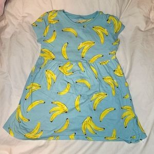 Old navy toddler girls blue/ yellow banana s/s dress
